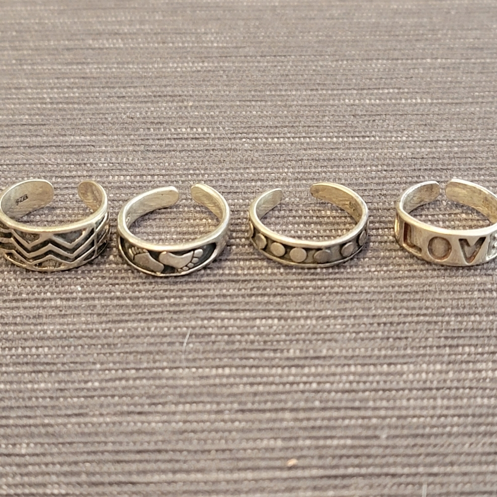 5 Toe Rings (Silver)